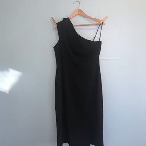 Maggy London asymmetrical little black dress